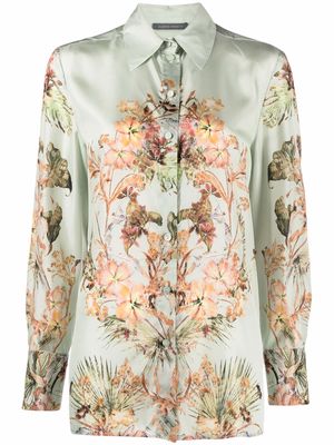 Alberta Ferretti floral-print silk shirt - Green