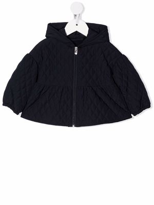 Il Gufo quilted zip-up hooded jacket - Blue