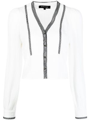 tout a coup lace-trimmed cropped blouse - White