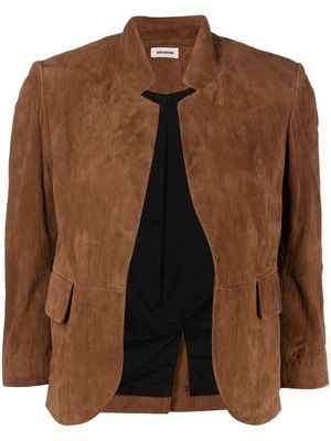 Zadig&Voltaire Verys cropped leather jacket - Brown