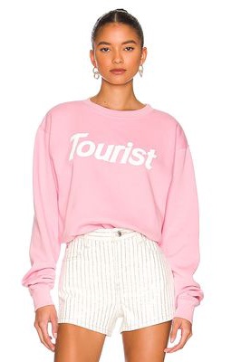 DEPARTURE Tourist Crewneck Sweatshirt in Pink