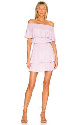 Bobi Ruffle Mini Dress in Lavender