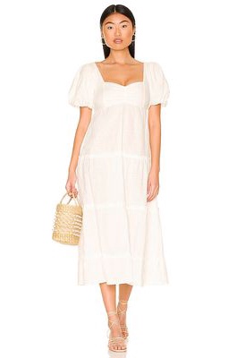 Show Me Your Mumu Odette Midi Dress in White