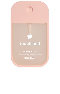 touchland Glow Mist Rejuvenating Hand Sanitizer in Rosewater.
