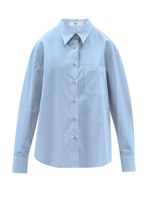 The Frankie Shop - Lui Organic Cotton-poplin Shirt - Womens - Light Blue
