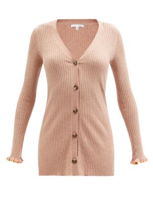 Skin - Pippi Ribbed Cotton-blend Cardigan - Womens - Beige