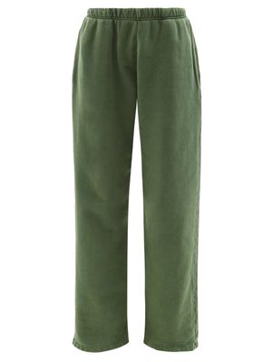 Les Tien - Brushed-back Cotton French Terry Track Pants - Womens - Green