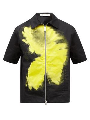 1017 ALYX 9SM - Graphic-print Zipped Cotton-blend Shirt - Mens - Black