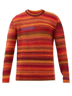 Erl - Virgin-embroidery Striped Wool-blend Sweater - Mens - Red