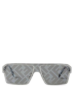 Fendi - Square Metal Sunglasses - Mens - Silver