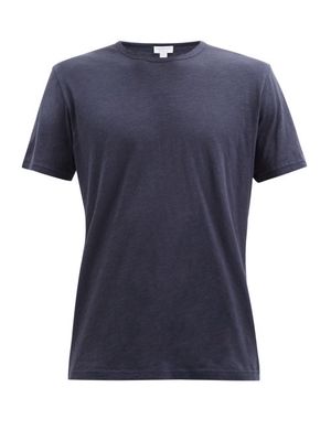 Sunspel - Crew-neck Cotton-blend Jersey T-shirt - Mens - Navy