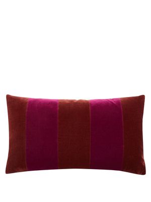 Christina Lundsteen - Paula Striped Cotton-velvet Cushion - Purple Multi