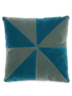 Christina Lundsteen - Suki Patterned Cotton-velvet Cushion - Blue Multi