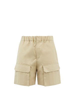 Fendi - Cargo-pocket Cotton-blend Canvas Bermuda Shorts - Mens - Light Beige
