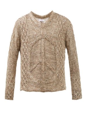 Erl - Cable-knit Linen Sweater - Mens - Brown