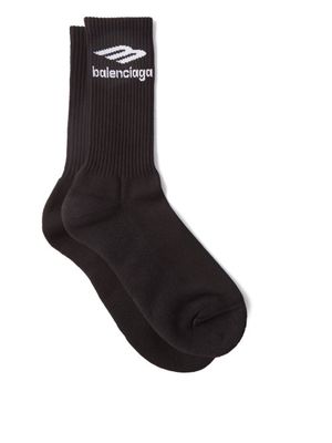 Balenciaga - Logo-jacquard Cotton-blend Socks - Mens - Black