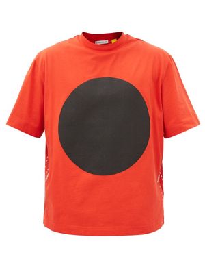 5 Moncler Craig Green - Distress Flag-print Cotton-jersey T-shirt - Mens - Red