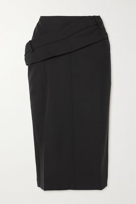 Jacquemus - Vela Draped Wool Skirt - Black