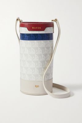 Anya Hindmarch - I Am A Plastic Bag Leather-trimmed Printed Recycled Coated-canvas Water Bottle Holder - White