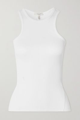 rag & bone - The Essential Ribbed Stretch-organic Pima Cotton Jersey Tank - White
