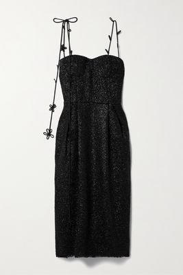 Rosie Assoulin - Bustino Metallic Cotton-blend Midi Dress - Black