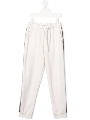 Andorine side-tape jogging trousers - White