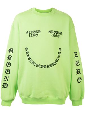 Ground Zero neon slogan print sweatshirt - Green