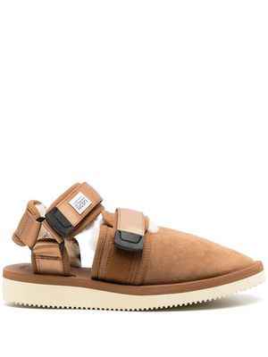 Suicoke shearling lining sandals - Brown