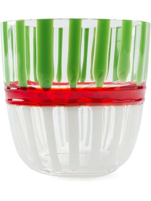 Carlo Moretti striped water glass - Green
