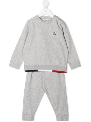 Moncler Enfant logo-patch tracksuit set - Grey