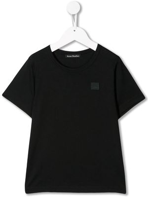 Acne Studios Kids mini Nash face T-shirt - Black