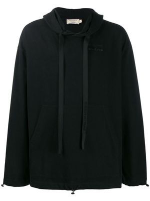 Maison Kitsuné embroidered logo hoodie - Black