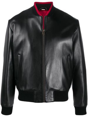 Gucci lambskin leather bomber jacket - Black