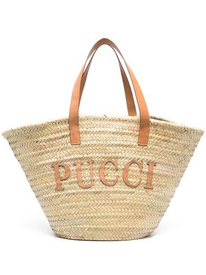 Emilio Pucci logo-print beach bag - Neutrals