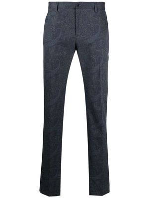 ETRO paisley-print slim-fit trousers - Blue