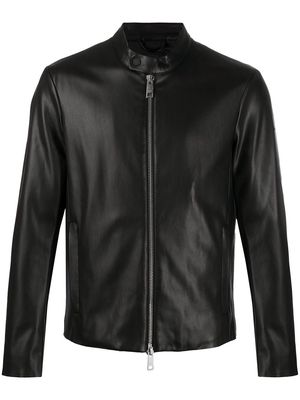 Armani Exchange faux leather bomber jacket - Black