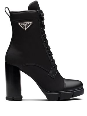 Prada triangle-logo 110mm boots - Black