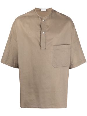 Lemaire button-up short-sleeved T-shirt - Brown