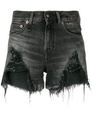 R13 distressed denim shorts - Black