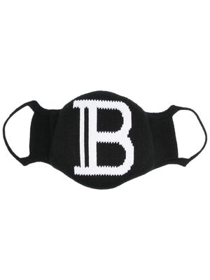 Balmain B-logo knitted face mask - Black