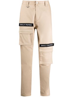 Daily Paper cargo pocket logo trim trousers - Neutrals
