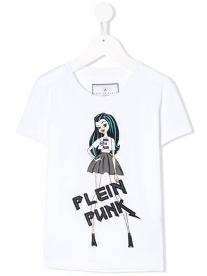 Philipp Plein Junior logo graphic print T-shirt - White