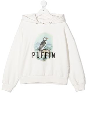 Andorine Puffin graphic-print hoodie - White