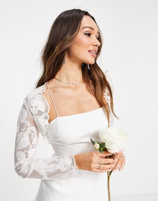 ASOS EDITION embroidered wedding cover up-White
