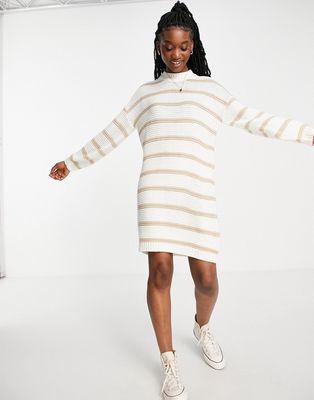 In The Style x Billie Faiers stripe sweater dress in stone multi