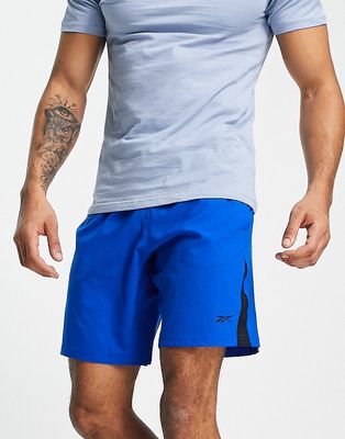 Reebok workout ready woven shorts in humble blue