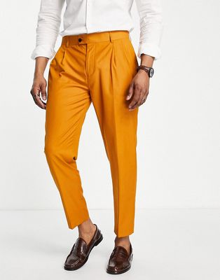 Gianni Feraud loose carrot fit suit pants-Brown