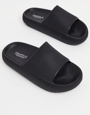 Truffle Collection pool slides in black