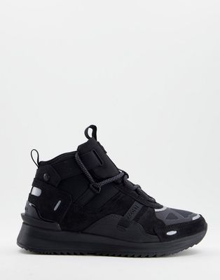 Lacoste run high top sneakers in black