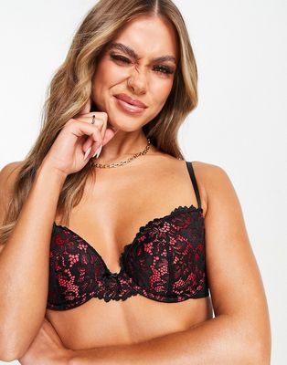 Ann Summers timeless affair plunge bra in red and black